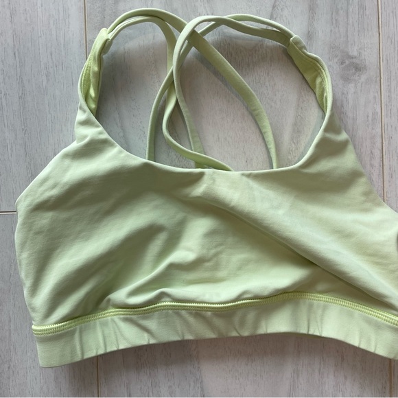 Green/Yellow Cross back sports bra Lululemon - Picture 2 of 4